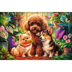 Trefl - Puzzle Flamingo: Dogs in the Greenhouse - 600 piese