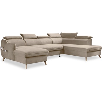 Miuform Бежов кадифен U-образен ъглов диван (десен ъгъл) Sweet Harmony - Miuform (832MO232)