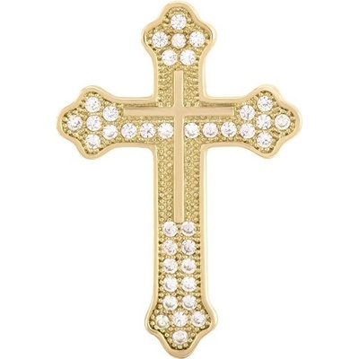 Troli Moderná pozlátená brošňa Krížik KS-224_G