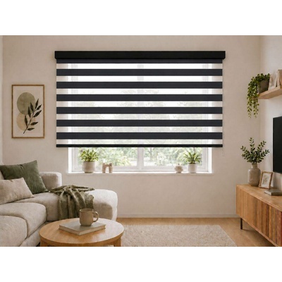 Zebra-shop Den a noc Maxi Chic Černá DN 6008 200 x 150 stříbrná vlevo