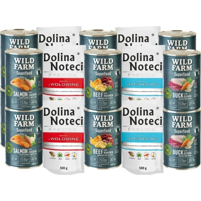 Dolina Noteci 8 x 500 g a Wild Farm Superfood Mix chutí 12 x 400 g