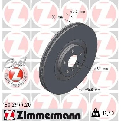 Brzdový kotúč ZIMMERMANN 150.2977.20 (150297720)