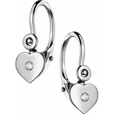 Zlaton Visací náušnice bílé zlato srdce se zirkony výška 1.3cm váha 1.15g 001170907243