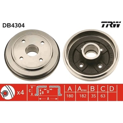 Brzdový buben TRW DB4304 TR DB4304