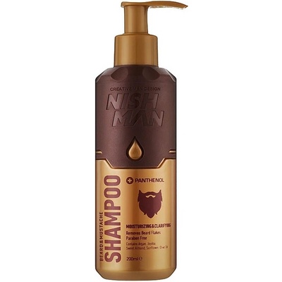 Nish Man Beard & mustache shampoo šampon na vousy a knír 200 ml – Sleviste.cz