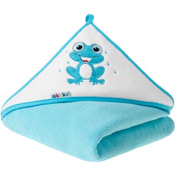 Akuku osuška 100x100 tyrkysová s žabkou