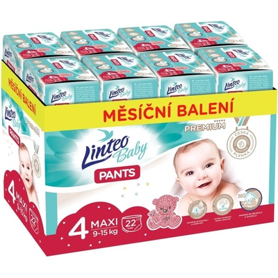 Linteo Baby Pants 4 Maxi Premium 9-15 kg 176 ks