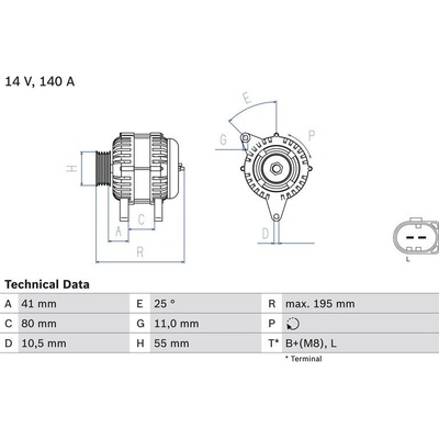 BOSCH 0 986 046 210 generátor (0986046210)