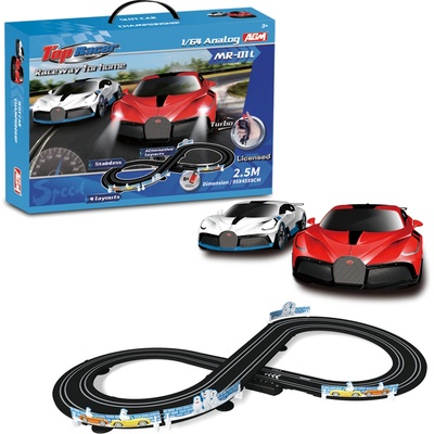 Lebula závodní dráha autíček sada autíček závodní dráhy licence Bugatti 2,5m měřítko 1:64