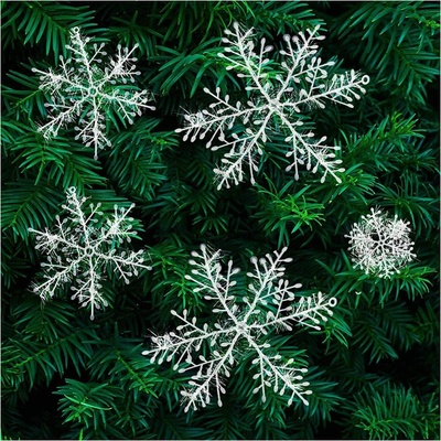 Huizhou Haiswei Daily Necessities Co., Ltd. Vianočné snehové vločky 15 cm 3 ks biele holografické