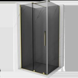 Mexen Velar плъзгаща се душ кабина 130 x 80 см, графит, златна - 871-130-080-41-50 (871-130-080-41-50)