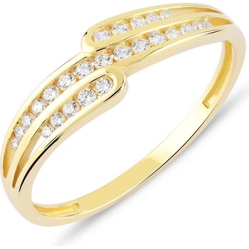 Lillian Vassago Zlatý prsteň s čírymi zirkónmi LLV06 GR109