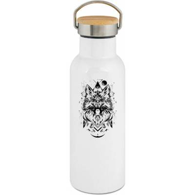 123TRIKO termoska Ledový vlk, černý potisk 500 ml