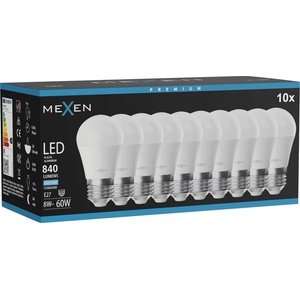 Mexen Nova 10x LED крушка E27, G45, 8W, Студена - 6500K, 840 lm - L101-E27-0865-01x10 (L101-E27-0865-01x10)
