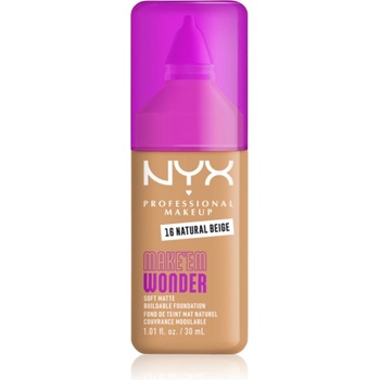 NYX Professional Makeup Make ‘Em Wonder лек матиращ фон дьо тен цвят 16 Natural Beige 30ml