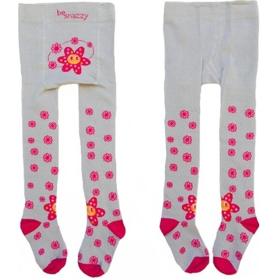 Kojenecké bavlněné punčocháčky Květinka šedá
