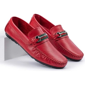Alexander garcia Мъжки мокасини от естествена кожа - Червени 20230321113 (381525_Червен)