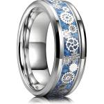 HARAHU Пръстен Wheels - Сребристо / Синьо / 55mm KP31821