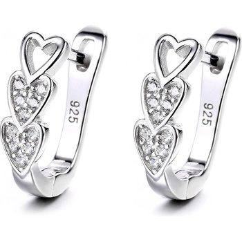 DELIS Стерлингово сребро 925, jw1260, модел сърца, обеци с родиево покритие (jw1260)