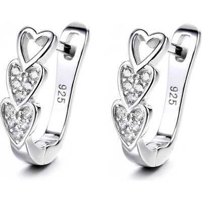 DELIS Стерлингово сребро 925, jw1260, модел сърца, обеци с родиево покритие (jw1260)