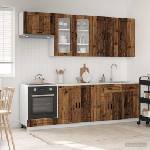 vidaXL Кухненски единица PORTO 8 бр. Старо дърво Инженерна дървесина (3438181)