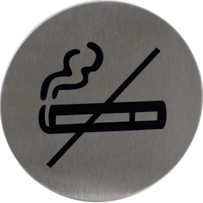 Znak rozlišovací "Zákaz kouření", Ø 75 mm, samolepící, nerez