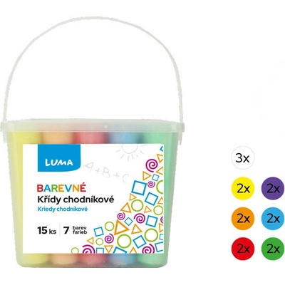 LUMA Křídy chodníkové barevné 15ks box – Zboží Dáma