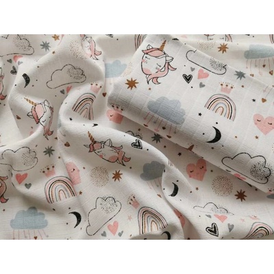 Prem Látková balvněná plena s potiskem Jednorožec 70/70 cm