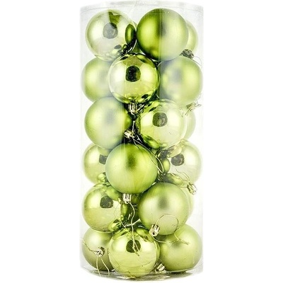 DECOLED Vánoční ozdoby koule plastové zelené matné lesklé průměr 6 cm 24 ks – Zboží Dáma