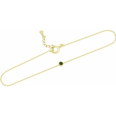 Eppi Strieborný minimalistický náramok so zeleným diamantom Lepio BR44233