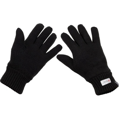 MFH Плетени ръкавици с изолация 3M Thinsulate, черни (15493A)