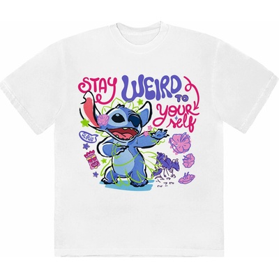 Tričko Lilo & Stitch Stay Weird To Yourself Biela