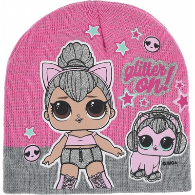 SUN CITY dětská čepice L.O.L. Surprise třpytivá růžová