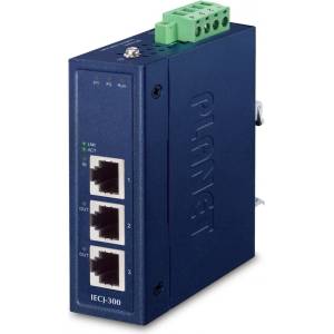 PLANET IECJ-300 Industrial 3-Port EtherCAT Junction Slave (-40~75 degrees C, dual 9~48V DC, 1 x 100TX RJ45 IN, 2 x 100TX RJ45 OUT, BECKHOFF EtherCAT conformance test tool verified) (IECJ-300)