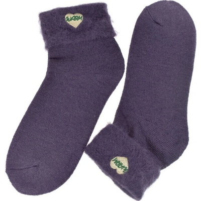 Teplé dámske spandex termo ponožky CozyHeart fialové
