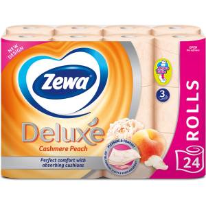 Zewa Тоалетна хартия Zewa de luxe Cashmere peach 3-слойна 19.3 м 24 бр