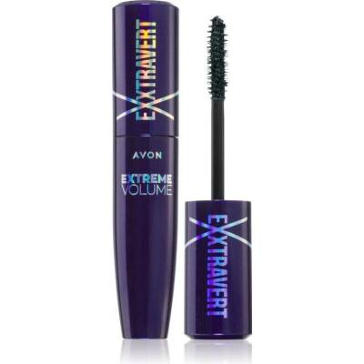 Avon Exxtravert Extreme Volume voděodolná prodlužující řasenka pro extra objem Blackest Black 9,5 ml