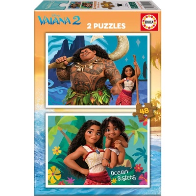 Educa Детски пъзел Educa - Смелата Ваяна II, 2 х 48 части (EDU20102)