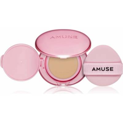 AMUSE Dew Power Vegan Cushion dlouhotrvající make-up v houbičce pro rozjasnění a vyhlazení pleti 04 Tan 15 g