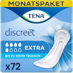 TENA Discreet Extra - 72 pads in a monthly package (6 x 12 pieces), individually wrapped - hygiene pads for women - for moderate bladder weakness and incontinence. - 7322540892840