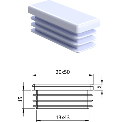 Kovoinox Krytka plastová 20 x 50 mm – Sleviste.cz
