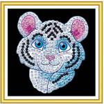 KSG Crafts Творчески комплект KSG Crafts Sequin Art - Изкуство с пайети за 60 минути, Бял тигър (1326) - baby