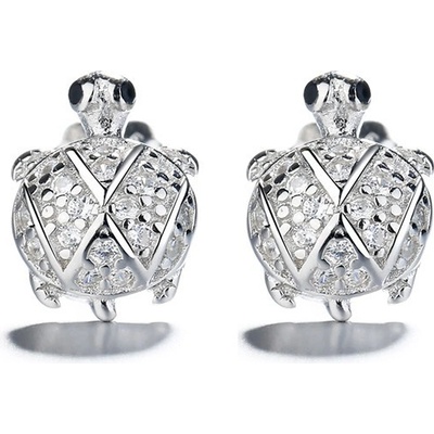 DELIS Сребърни обеци, jw739, дизайн на костенурка, с родиево покритие (jw739)