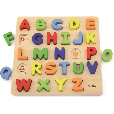 Viga Toys Образователен пъзел Viga - Английски букви (50124)