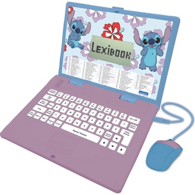 Lexibook Образователен детски лаптоп играчка със 124 дейности - Lexibook Disney Stitch Bilingual Educational Laptop English and French (английски и френски език) (JC598DI1)