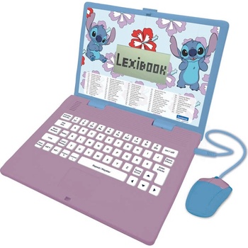 Lexibook Образователен детски лаптоп играчка със 124 дейности - Lexibook Disney Stitch Bilingual Educational Laptop English and French (английски и френски език) (JC598DI1)