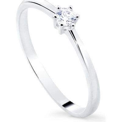 Cutie Jewellery gold prsten se solitérním zirkonem Z8011 ze zlata Bílá