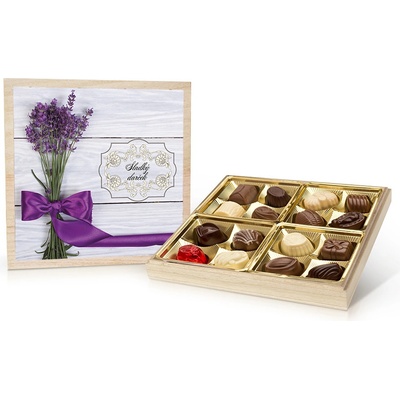 Selllot Levandule belgické pralinky v dřevěné dóze 200 g