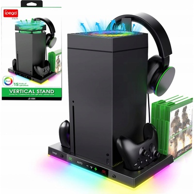 iPega XBX024S Multifunkční Nabíjecí RGB Stojan s Chlazením pro Xbox – Sleviste.cz