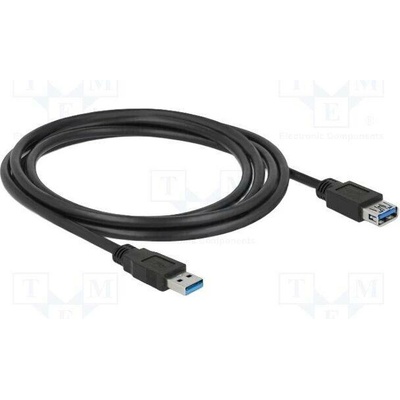 Delock 85056 USB A zásuvka USB A vidlice zlacený 2m černý